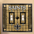 New Orleans Saints NFL Art Glass Double Light Switch Plate Cover