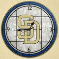 San Diego Padres MLB 12" Round Art Glass Wall Clock