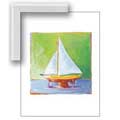 Sailboat I - Contemporary mount print with beveled edge