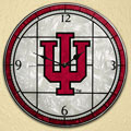 Indiana Hoosiers NCAA College 12" Round Art Glass Wall Clock