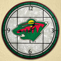 Minnesota Wild NHL 12" Round Art Glass Wall Clock