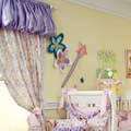 Glitter Fairy Balloon Valance - Lilac Satin