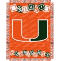 Miami Hurricanes NCAA College Baby 36" x 46" Triple Woven Jacquard Throw