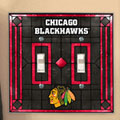 Chicago Blackhawks NHL Art Glass Double Light Switch Plate Cover