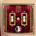 Florida Seminoles NCAA College Art Glass Double Light Switch Plate Cover