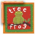 Patchwork Tree Frog - Contemporary mount print with beveled edge