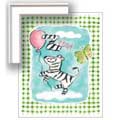 Gingham Zebra - Contemporary mount print with beveled edge