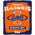 Illinois Fighting Illini College "Property of" 50" x 60" Micro Raschel Throw