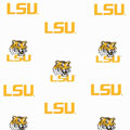 LSU Louisiana State Tigers Ruffled Bedskirt - White