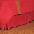 Microsuede Red Pleated Bed Skirt