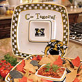 Missouri Tigers NCAA College 14" Gameday Ceramic Chip and Dip Tray