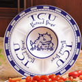 Texas Christian Horned Frogs NCAA College 14" Ceramic Chip and Dip Tray