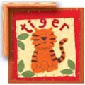 Patchwork Tiger - Contemporary mount print with beveled edge