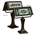 New York Jets NFL Art Glass Bankers Lamp