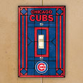 Chicago Cubs MLB Art Glass Single Light Switch Plate Cover