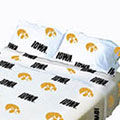 Iowa Hawkeyes 100% Cotton Sateen Standard Pillowcase - White