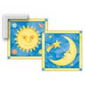 Hello Sun & Moon Collection (2pcs) - Contemporary mount print with beveled edge