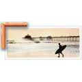Surfer at Huntington Beach - Contemporary mount print with beveled edge