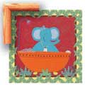 Rub a Dub Elephant - Contemporary mount print with beveled edge