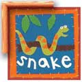 Patchwork Snake - Contemporary mount print with beveled edge